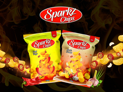 Brand Identity Design for Sparkz Chips 3d box mockup brand identity branding crisps graphic design label mockup label packaging labeldesign logo logo designer package package design package designer package mockup packaging mockup poker snacks typography visual identity