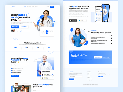 E-clinic: Online Appointment booking landing page appointment booking doctor appointment eclinic home page landing page minimalist ui ux
