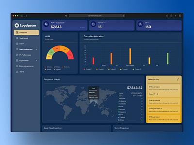 Operations Dashboard Dark UI darkui design finance fintech ui uidesign