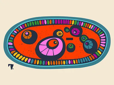 Under the Microscope abstract cartoon art cartoon modern colorful creativity digital art multi color organic story prompt whimsical