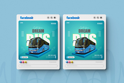 Get Your Dream Bus Social Media Post Design bus banner bus post bus promotion bus social media instagram template vehicle post