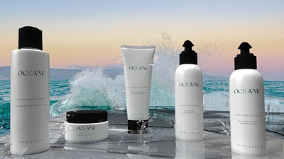 Package Design | Océane Haircare 3d beauty branding graphic design haircare logo