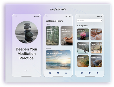 Mobile App Design - Meditation App designagency meditationapp uidesign uxdesign