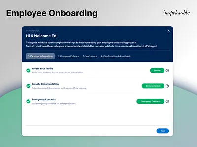 Sign Up Wizard - Employee Onboarding employeeonboarding hrtools saas uidesign uxdesign