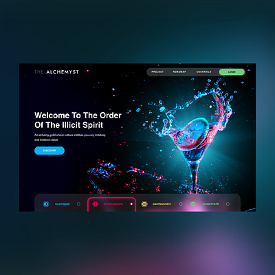 The Alchemist Web Ui Design Concept ai branding cocktails design graphic design illustration midjourney nft photography ui ui design ux ux design web design