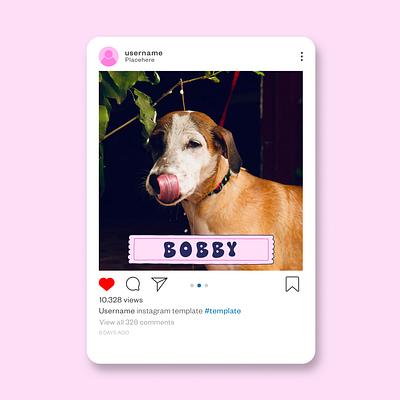 instagram post pet care branding cute design dog pet care pink social media