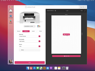 Sawgrass Printmate - macOS & Windows Native Desktop App animation app design desktop electron mac macos print printer printing sublimation ui ux windows