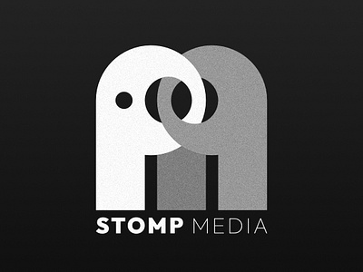 Stomp affinity designer black and white branding elephant elephant logo graphic design lettermark logo logo design media stomp