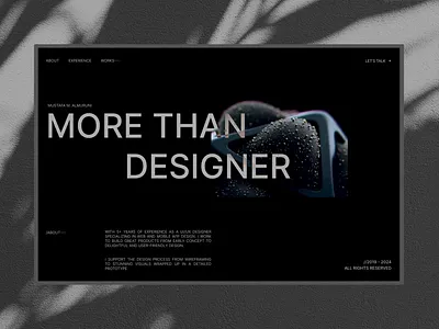Portfolio animation dark graphic design portfolio ui ux website