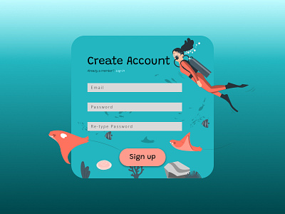 Daily UI Challenge #062 Sign Up Form 3d adobe adobe xd animation blue branding daily challenge daily100 dailyui diving figma graphic design graphics illustrator logo motion graphics sign up sign up form ui underwater