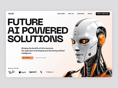 AI HERO SECTION DESIGN 3d ai ai hero section animation artificial intelligence branding design digital agency figma graphic design hero header hero header design idea html5 illustration logo modern ai hero motion graphics ui ux wordpress