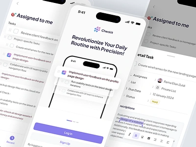 Checkit - Productivity Mobile App dashboard design interface management app mobile mobile app odama onboarding productivity productivity app responsive saas saas mobile task app task management to do to do list ui