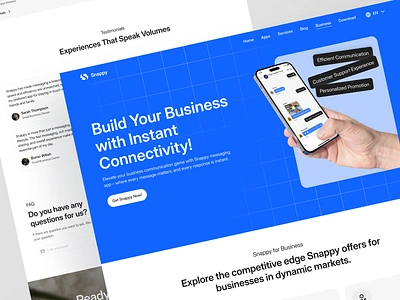 Snappy - Business Page business chat chatting chatting app clean communication conversation design landing landing page message app message landing message landing page messaging messaging app messanger minimalist talk ui website