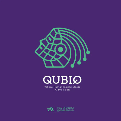 Qubiq logo For IT, application development, Ai, chat boot arabic typography branding calligraphy logo design font graphic design icon identity illustration logo logos mascot monogram pictogram print typo typography ui vector visual identity