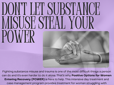 POWER Program - Don't let substance misuse steal your power addiction counseling addiction services domestic violence milwauke milwaukee wi social services therapy trauma womens services