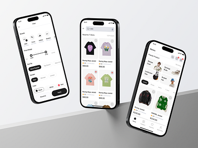 Maniro - Online shop Mobile UI Kit [Explore product] app blue checkout commerce e store ecommerce explore filter mobile online shop online store product search bar shop ui design ui kit