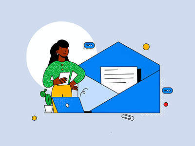 The Joy of Inbox Surprises: 'You've Got Mail' 📬✨ branding color communication design girl illustration inbox invite mail message procreate uiux design webdesign