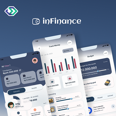Financial Tracker App "inFinance" graphic design ui
