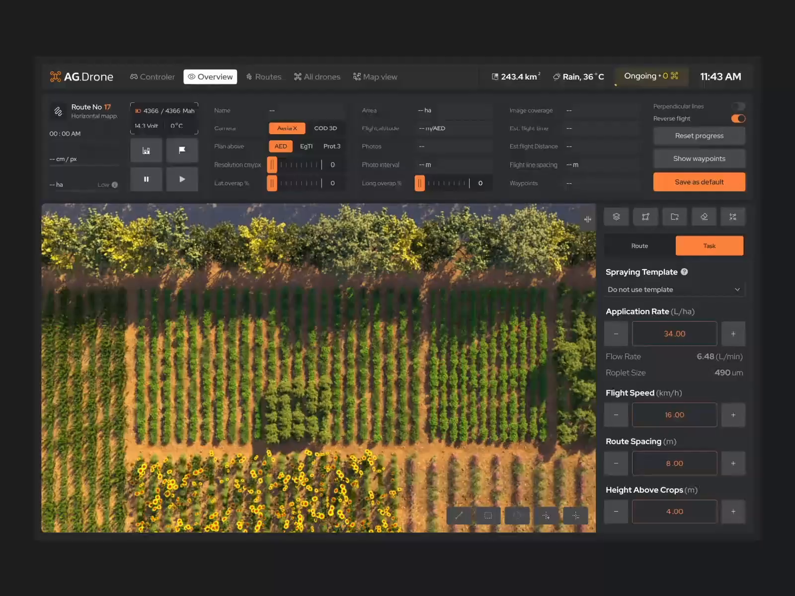 Example of Fertilizer Route Management | Farming Software Interface Design