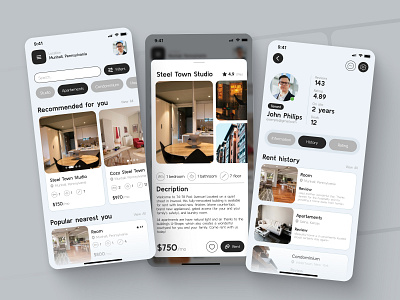 Rent App Concept app mobile ui ux