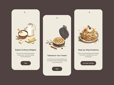 dawn's taste adventure app app design app interface app ui design application application design application ui bn digital bndigital design food illustration ios mobile mobile app design mobile application design onboarding restaurant ui