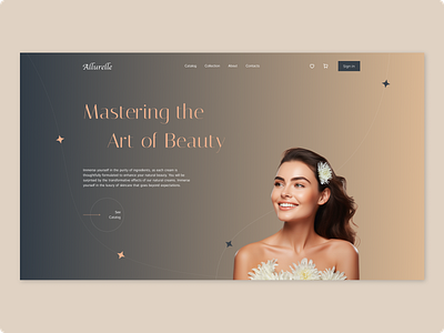 Сosmetics website concept cosmetics design flowers girl ui