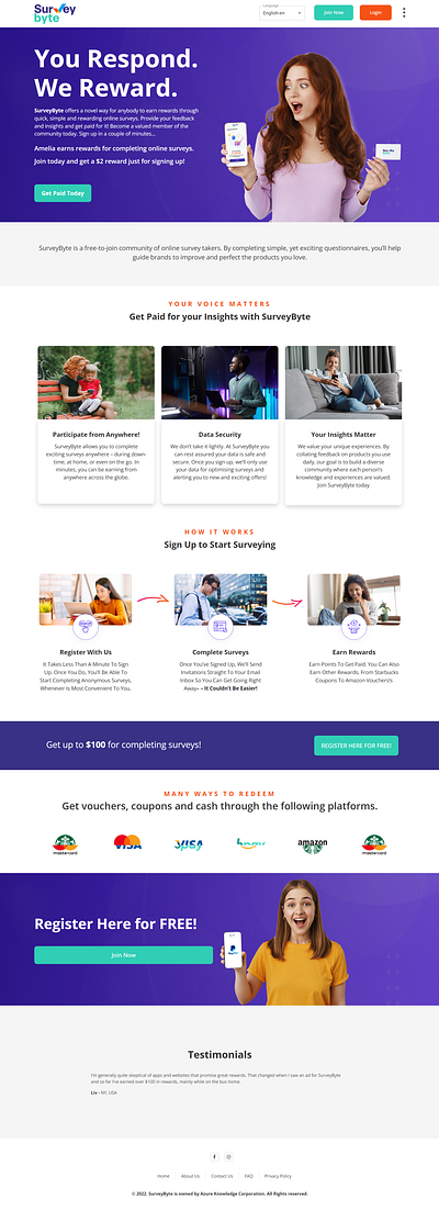 Home Page | Survey Bite ui web design web development