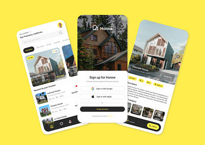 Honne - House Rent app app design branding challenge dashboard design odama ui