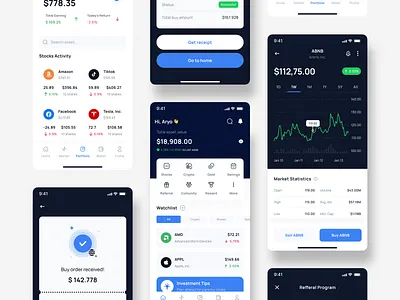 More Screen CapitalCraft - Stocks Finance App bank clean crypto design finacne finance market mobile app stock stocks ui ui app ui design uiapp web design