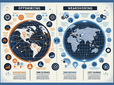 Offshoring vs Nearshoring animation branding graphic design logo motion graphics