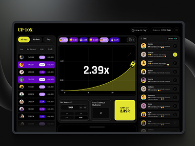 Social Casino Game Interface animation bet casinogame darktheme design figma game gameinterface onnlinebetting prototyping socialgame ui userinterface ux visuals