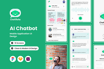 ChatMate - AI Chatbot Mobile App application apps artificial design layout ui ux