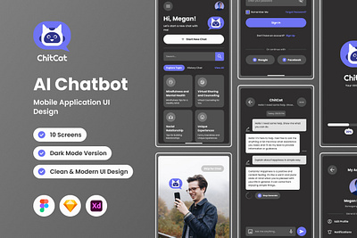 ChitCat - AI Chatbot Mobile App application apps artificial design layout ui ux