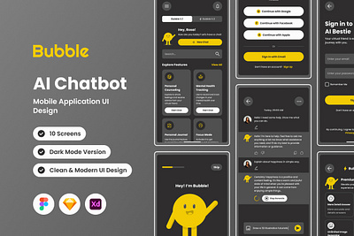 Bubble - AI Chatbot Mobile App application apps artificial design layout ui ux