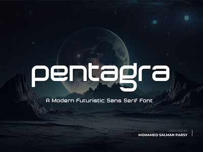 Pentagra Font | Modern Futuristic Sans Serif Typeface design font futuristic modern sans serif typeface typography