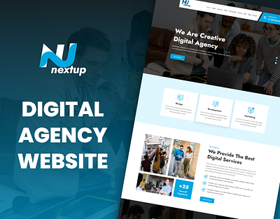 NextUp | Digital Agency Landing Page agency branding creative design digital agency icon design landing page typography ui ui design uiux web web design website website design