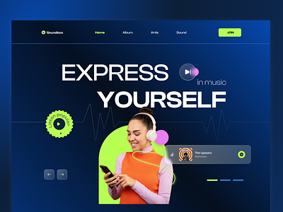 Soundbox Music Website Design adobe photoshop figma design interface design landing page landing page design music landing page music website ui ui design user interface design web app web app design web application website website design