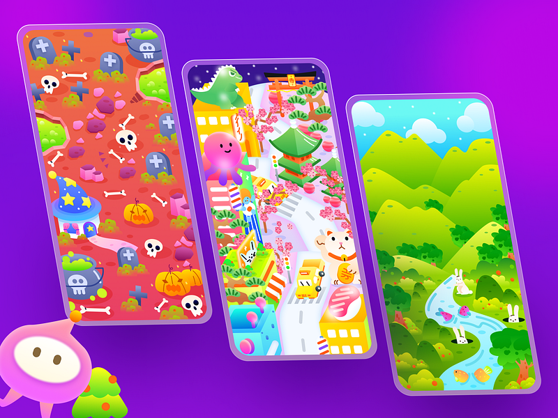 Gameplay Theme Illustration - Wordverse👾 appgame appsdesign appsgame branding character children design educational game game game design gamedesign gradient graphic design illustration japan kids magic puzzle ui