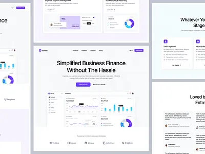 Finance Landing Page Design - Earney 💰 banking credit card design finance financial service fintech homepage landing page modern money saas ui user interface ux web design website