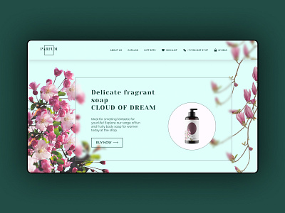 Страница сайта для компании Parfum figma ui uiux design web design