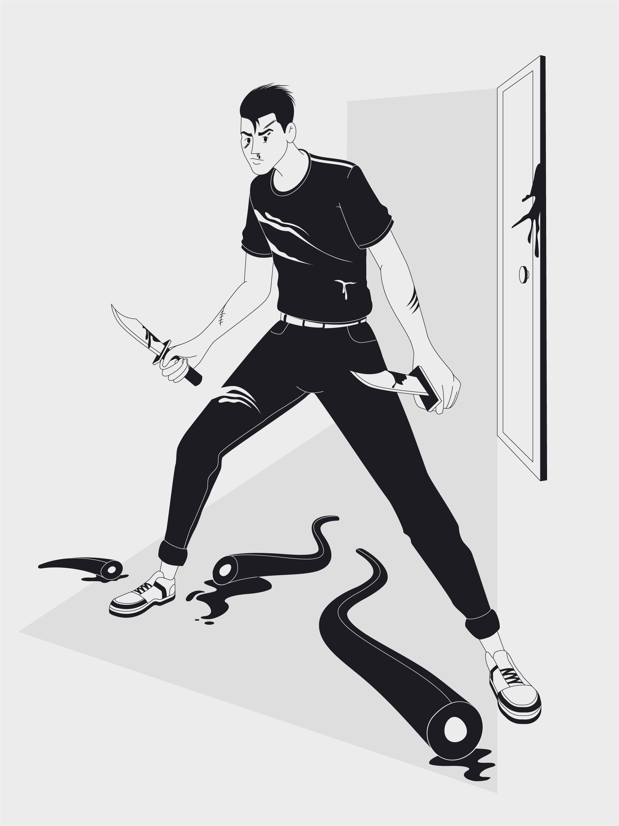 Inktober 22' Day 4 2d character christian design dreams ephesians illustration inktober jesus line monochrome prayer spritual vector war warfare