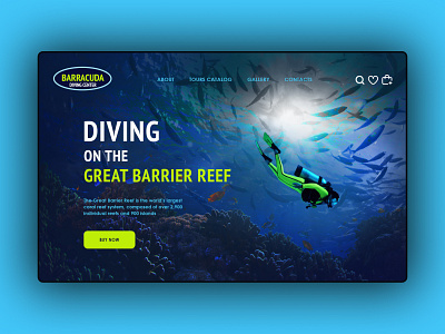 Главная страница для дайвинг-центра Barracuda figma photoshop ui uiux design web design
