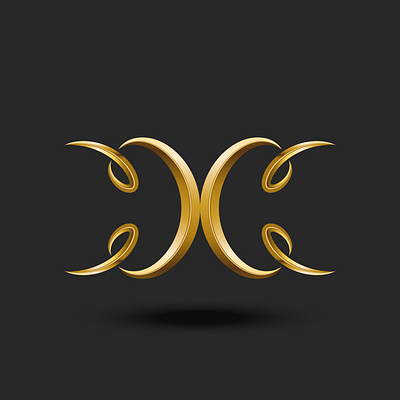 X golden letter artistic letter branding calligraphic letter curled emblem gold logo golden logo letter design logo design metallic logo typography vector x letter x logo x monogram