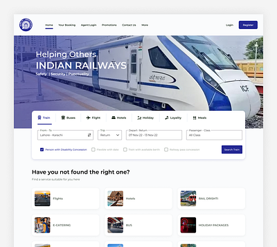 IRCTC - India's train booking portal booking booking app branding graphic design india irctc logo meal motion graphics online train train booking traveler ui ux ux design wallet webpage website website booking