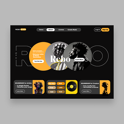 REBO LANDING PAGE animation app branding design figma landingpage logo ui ux web