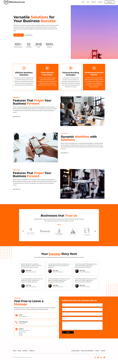 Business Landing Page business elementor template landing page ui ux web design