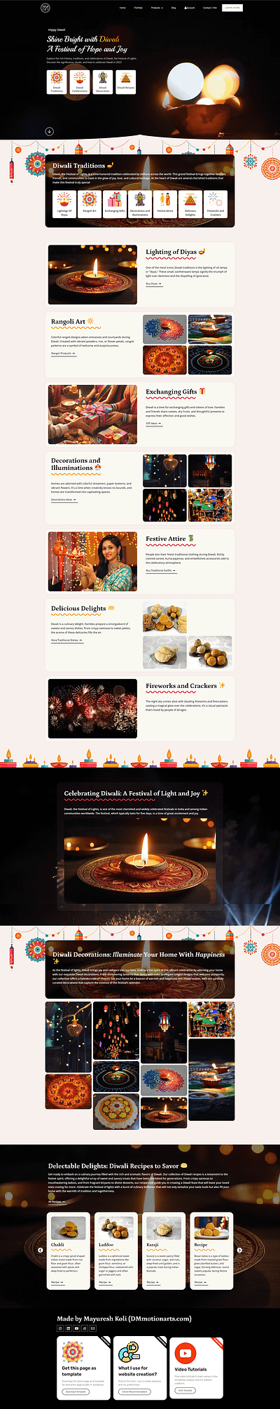 Diwali Festival Landing Page diwali elementor festival festive landing page ui ux web design