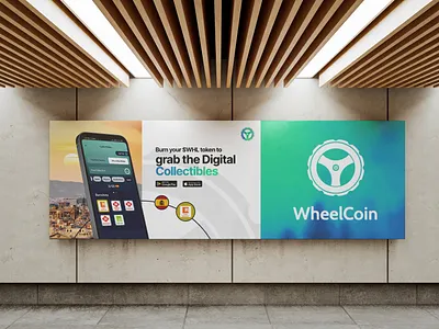 Green Mobility nft collectibles banner design for WheelCoin m2e banner banner design brand design branding collectible colourful design graphic design green mobility m2e mobility nft post post design poster poster design social media token ui web3