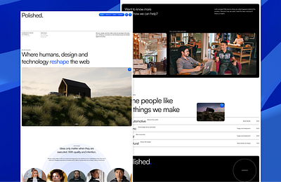 Polished design agency minimalistic homepage ui/ux branding figma homepage landing page minimalistic ui ux webdesign website
