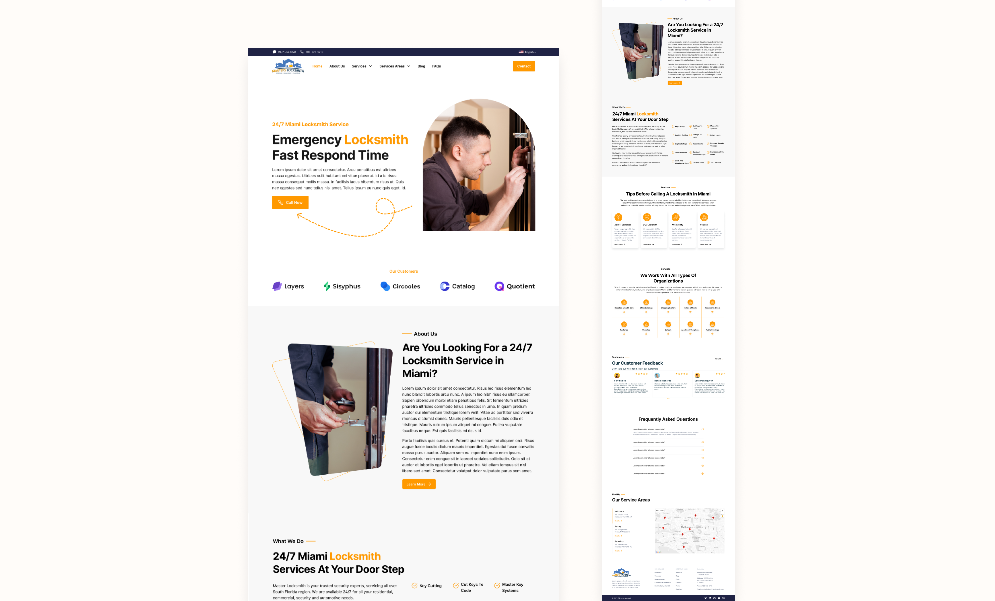Locksmith Service Landing Page Design landing page design landingpage locksmith ui ui design web design website concept website design